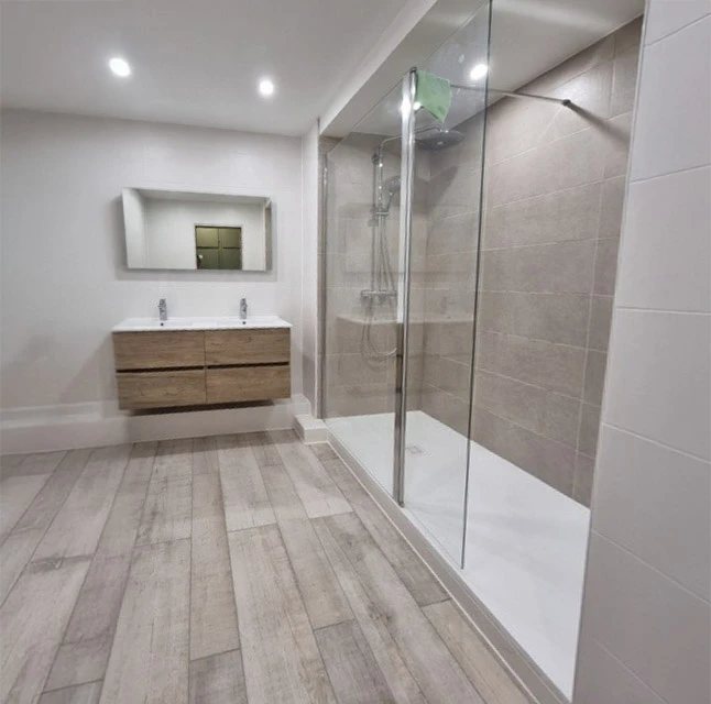 Salle de bain moderne avec douche à l'italienne