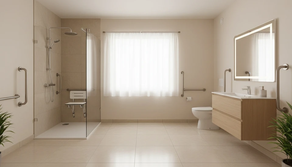 Une main ajuste le robinet thermostatique d'un radiateur à panneaux blancs dans un intérieur résidentiel aux tons chauds orangés