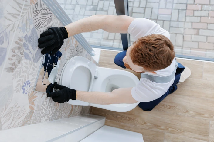 Scène intérieure avec lavabo mural et robinet en fonctionnement dans un environnement sanitaire